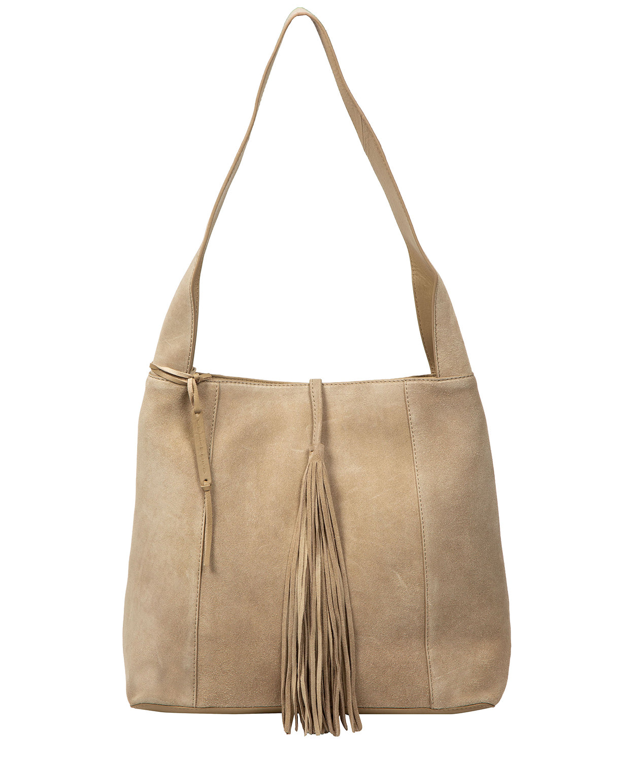 'Anitta' Beige Suede Shoulder Bag