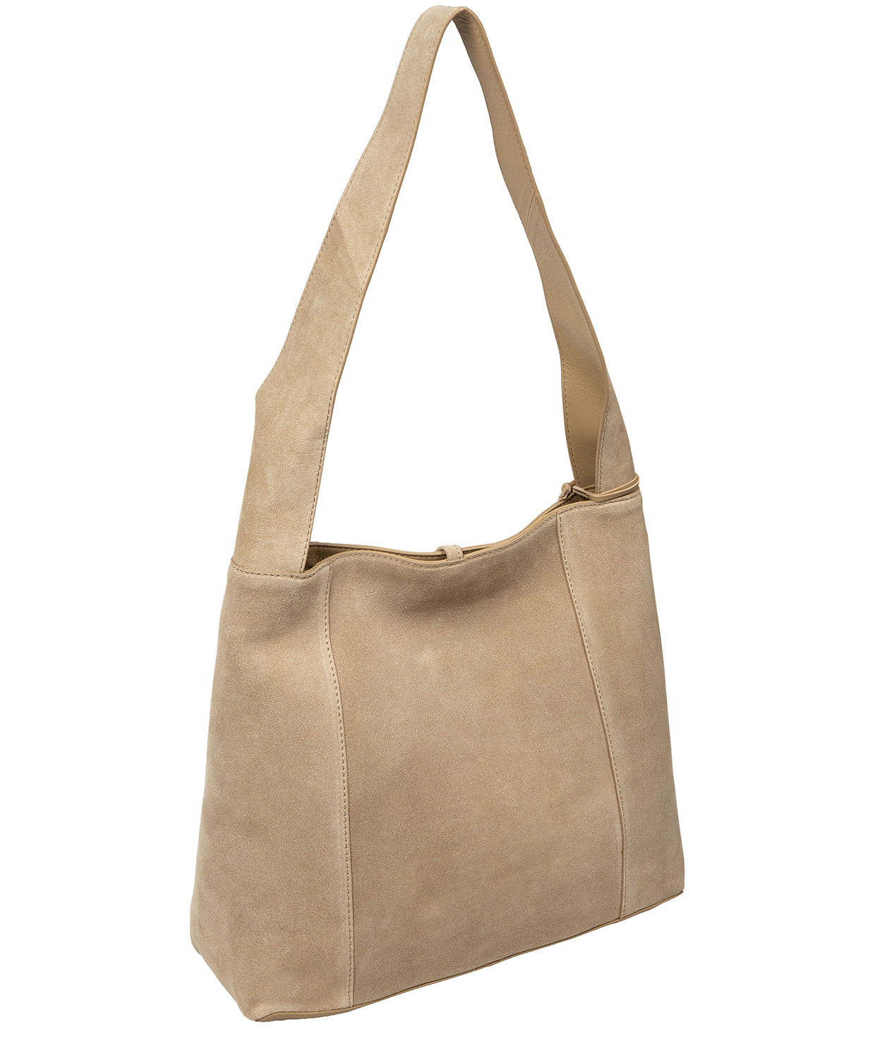 'Anitta' Beige Suede Shoulder Bag