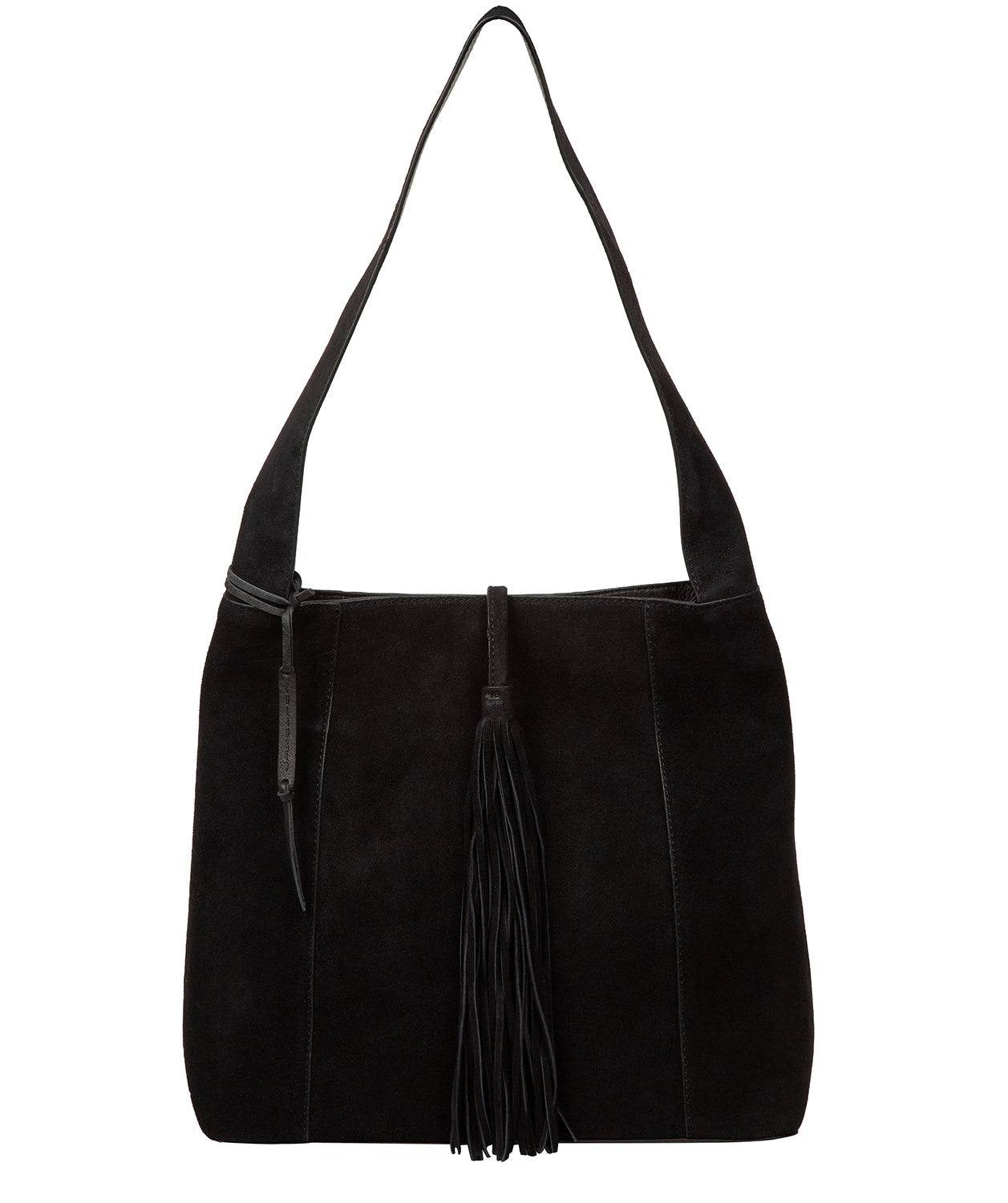 'Anitta' Black Suede Shoulder Bag