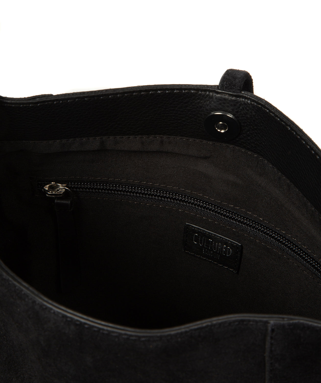 'Anitta' Black Suede Shoulder Bag
