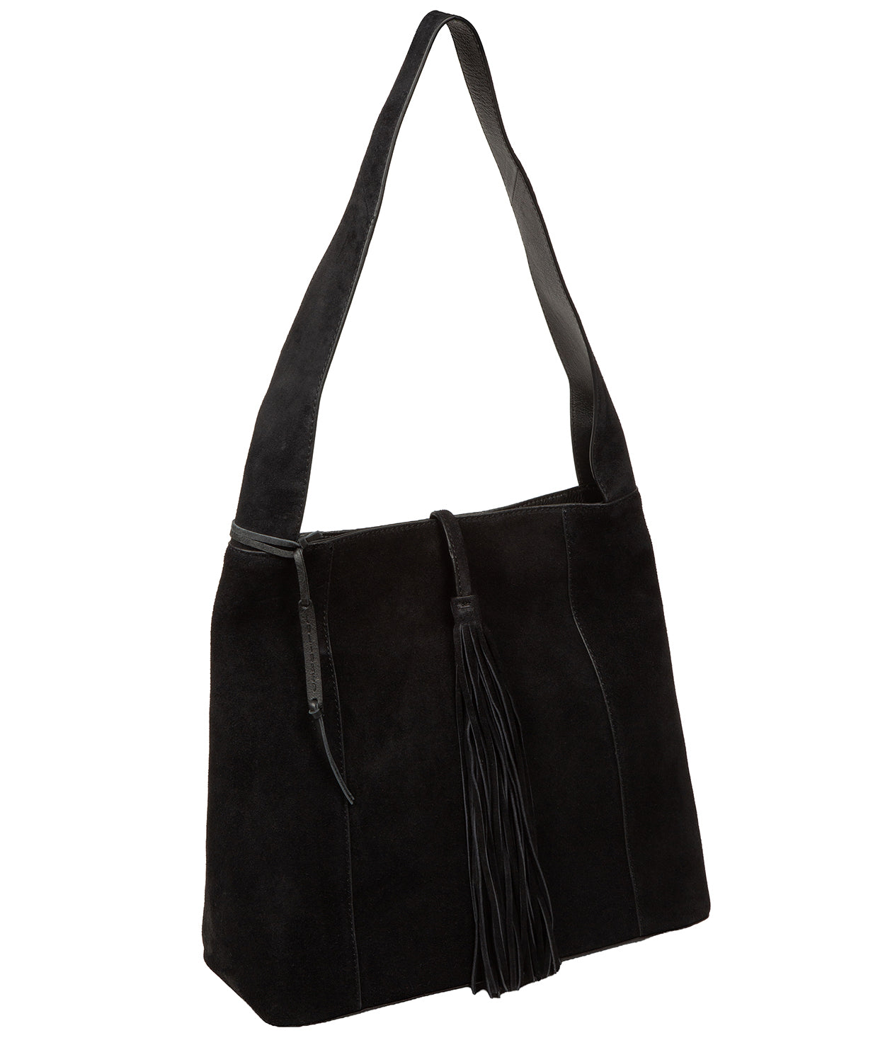 'Anitta' Black Suede Shoulder Bag