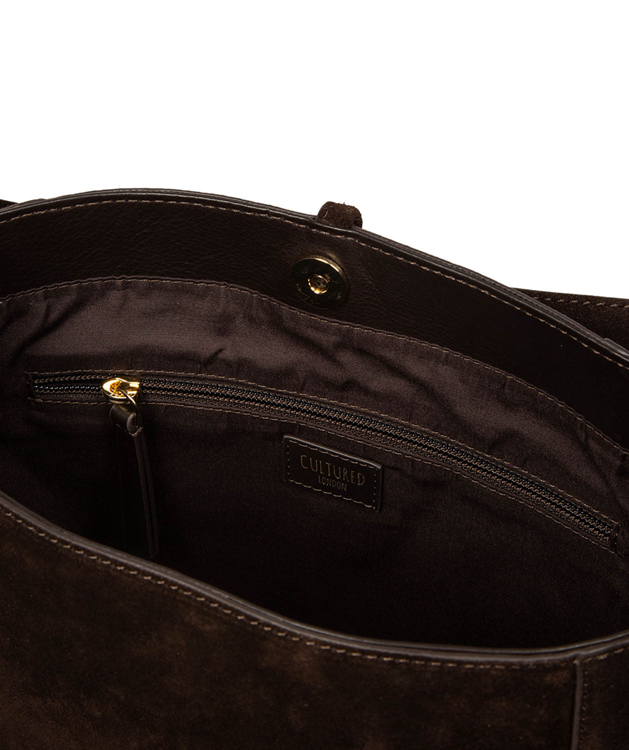 'Anitta' Cocoa Suede Shoulder Bag
