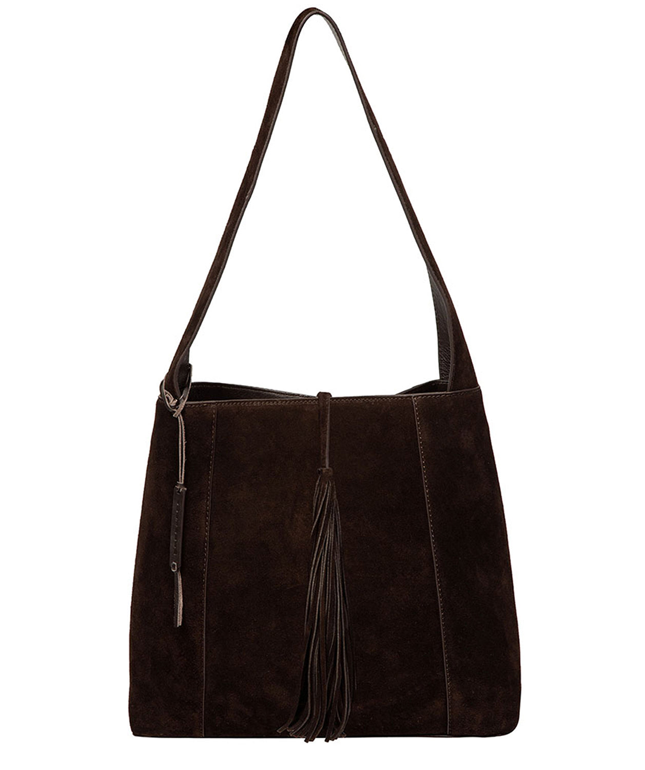 'Anitta' Cocoa Suede Shoulder Bag