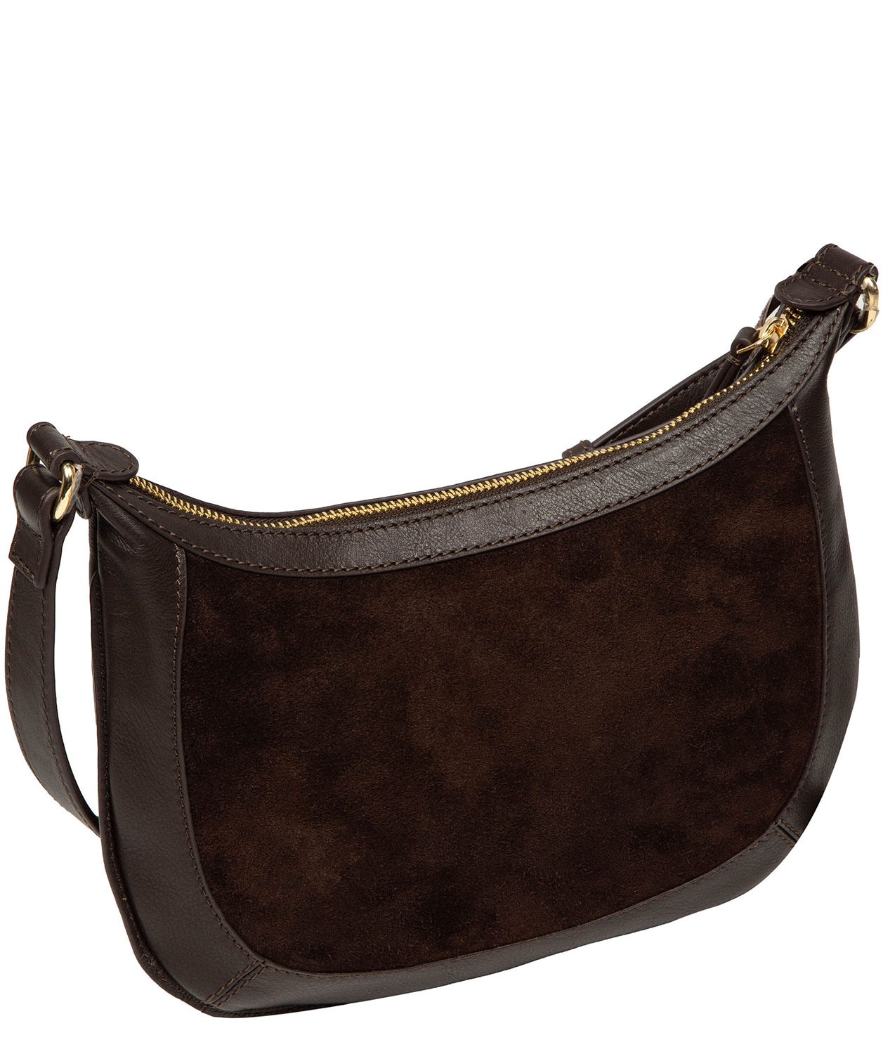 Full leather shoulder strap with adjustment detail