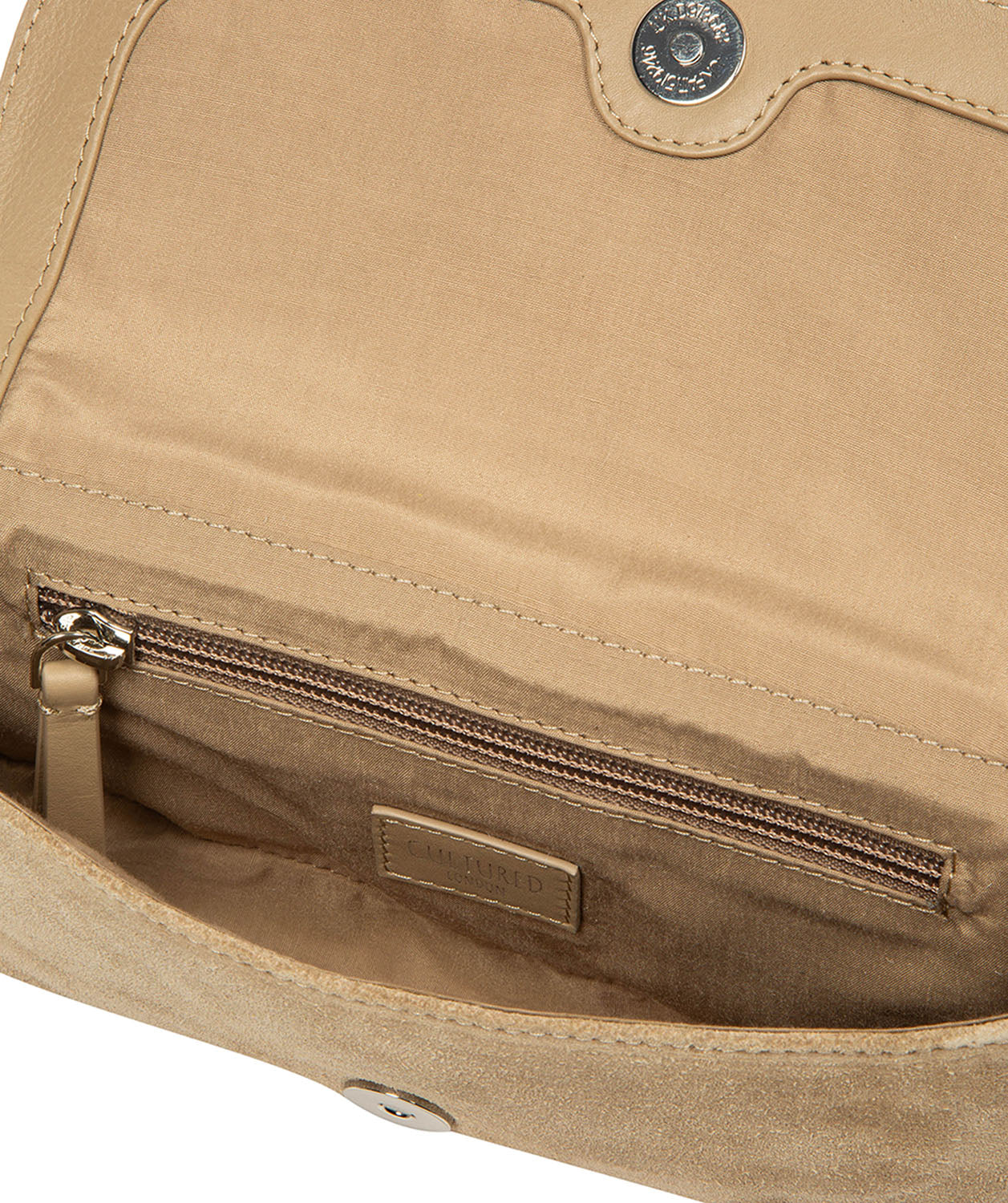 Blind embossed Cultured London logo on front panel