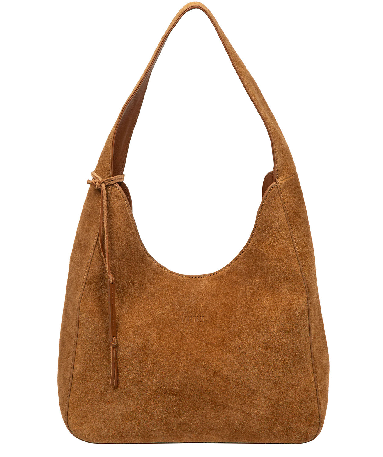 Eloise handbag side profile with leather trim detail
