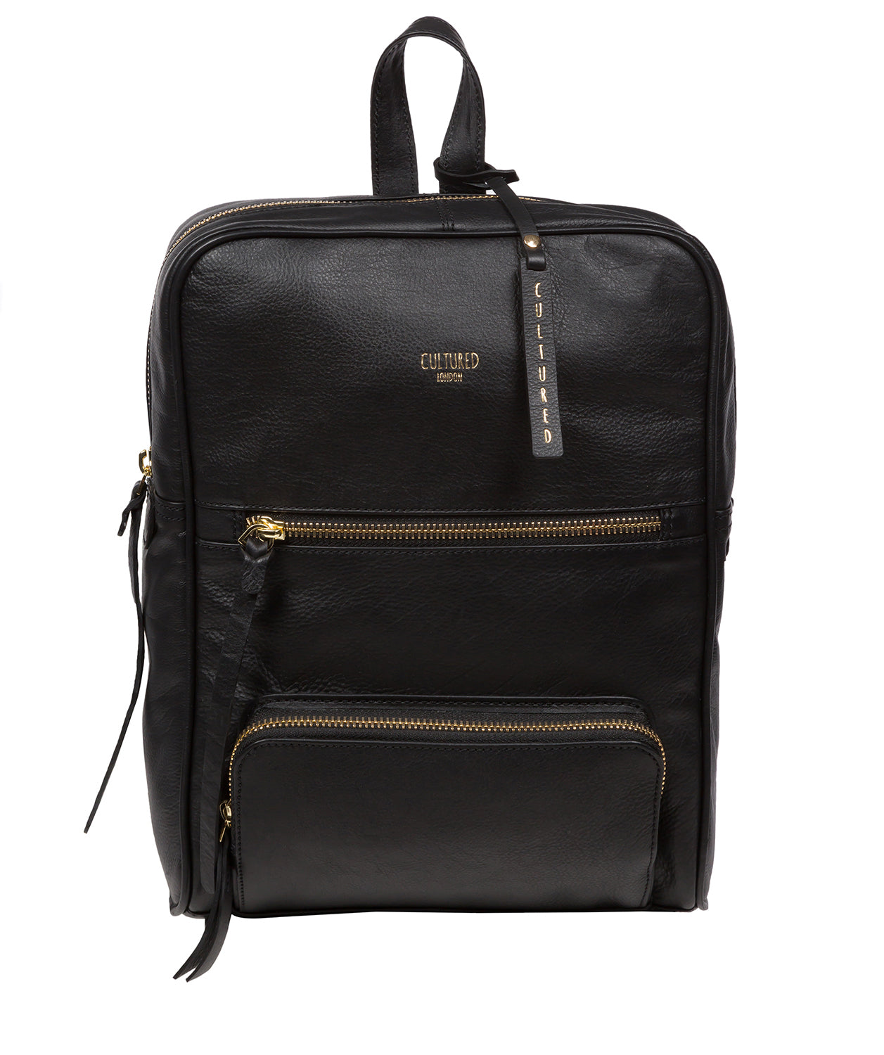 'Abbey' Black Leather Backpack