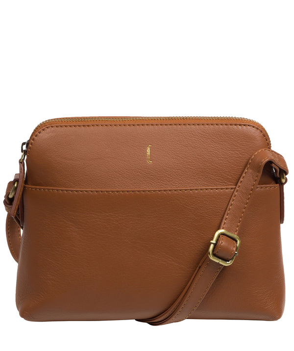 Pure Luxuries London #product-type#: 'Janelle' Tan Leather Cross Body Bag