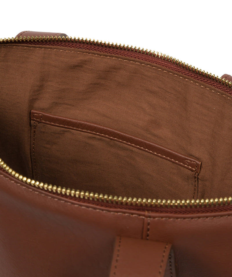 Cultured London Eco Collection Bags: 'Kensal' Conker Brown Leather Handbag