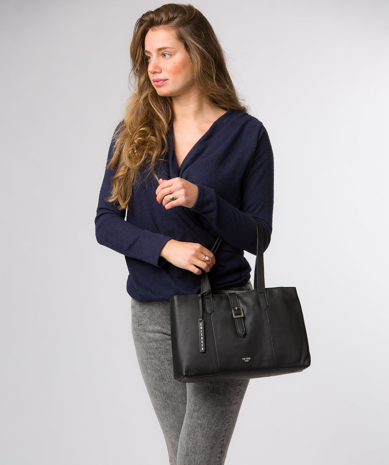 'Noelle' Black Leather Handbag