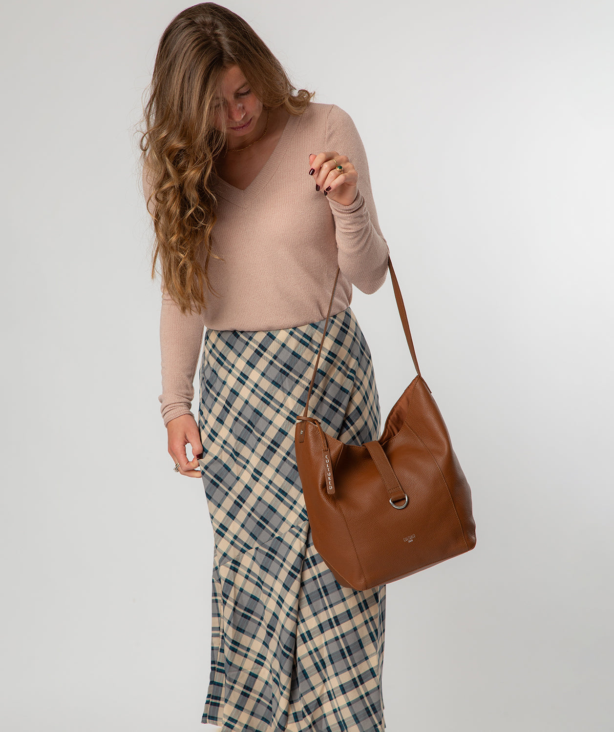 'Leilani' Tan Leather Shoulder Bag