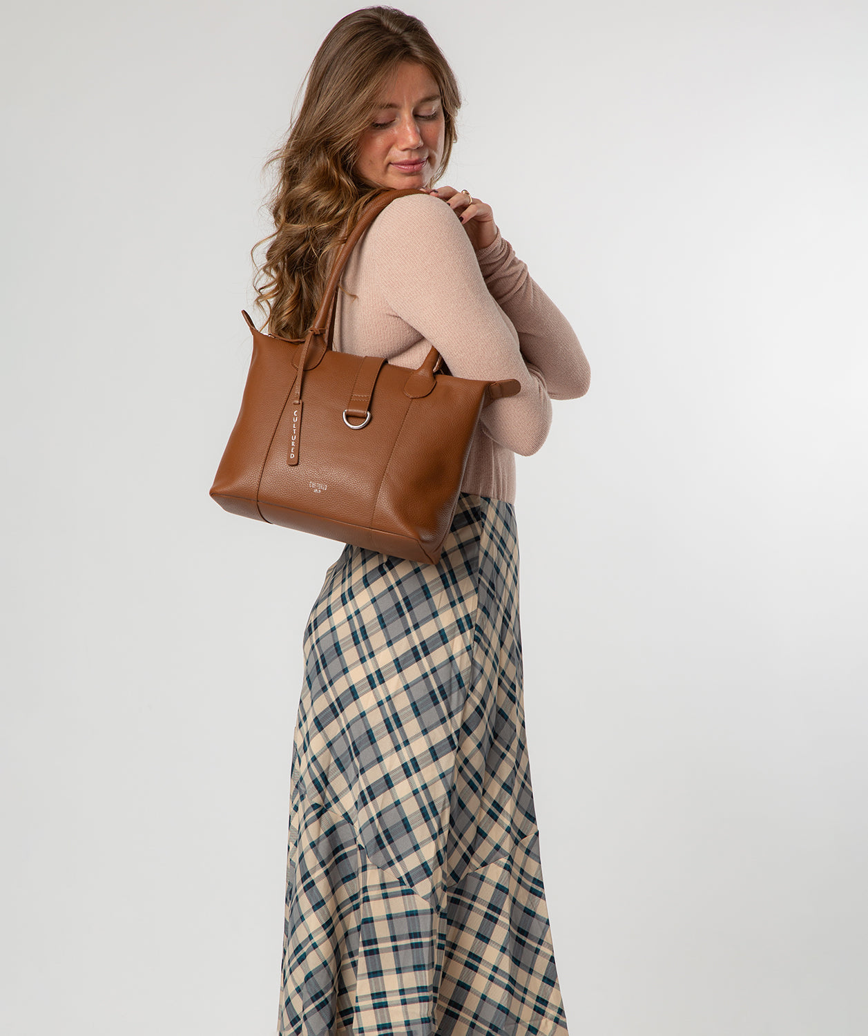 'Uma' Tan Leather Tote Bag