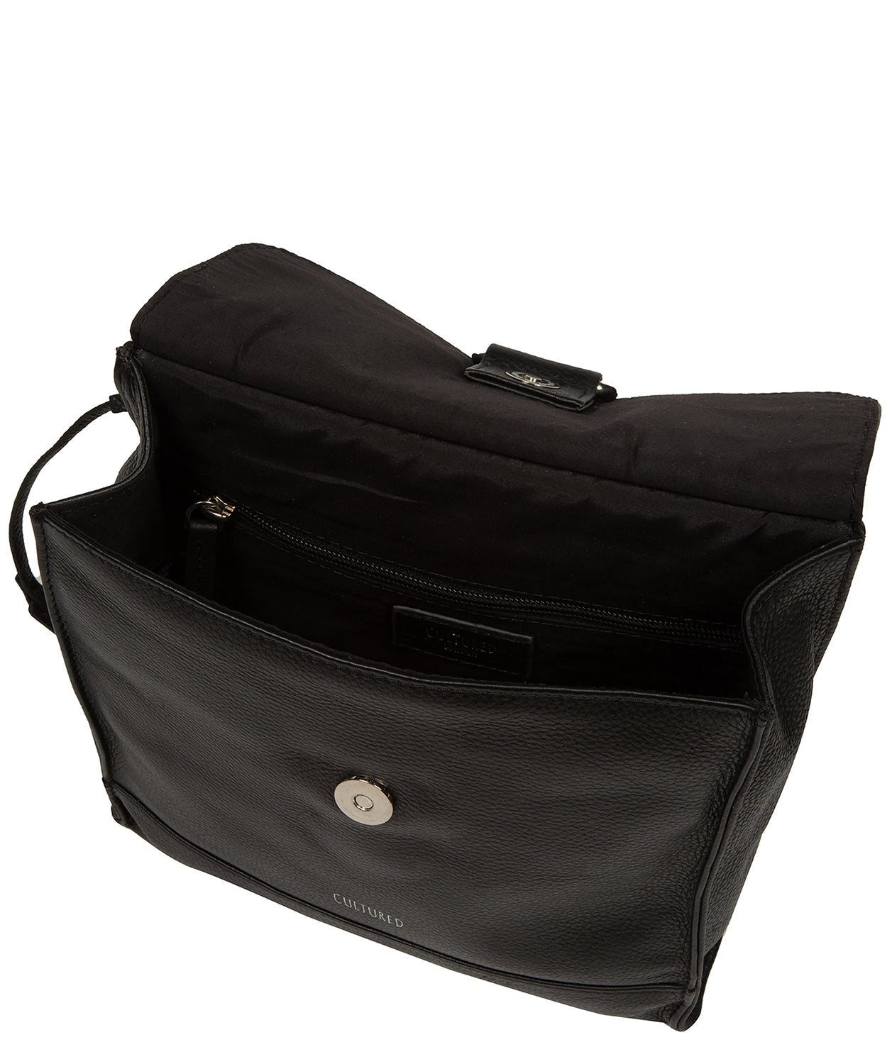 'Leigh' Black Leather Cross Body Bag