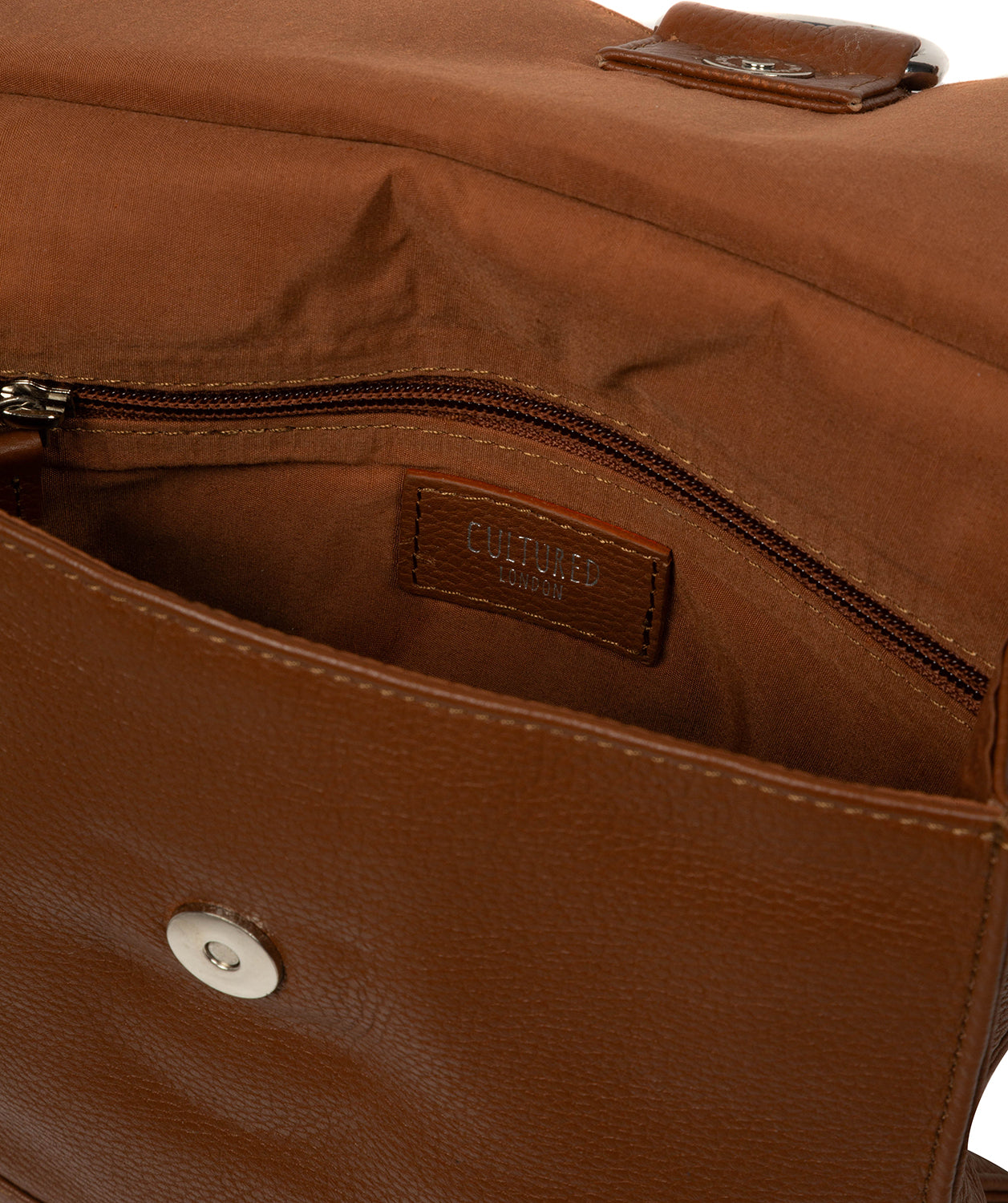 'Leigh' Rich Tan Leather Cross Body Bag