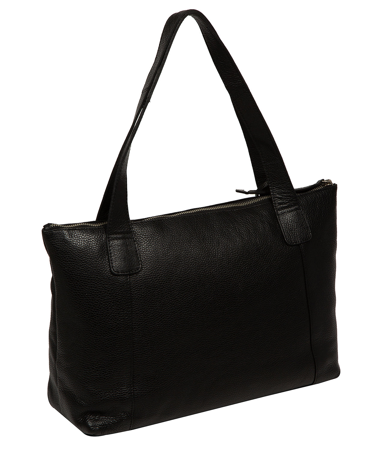 'Marina' Black Leather Tote Bag