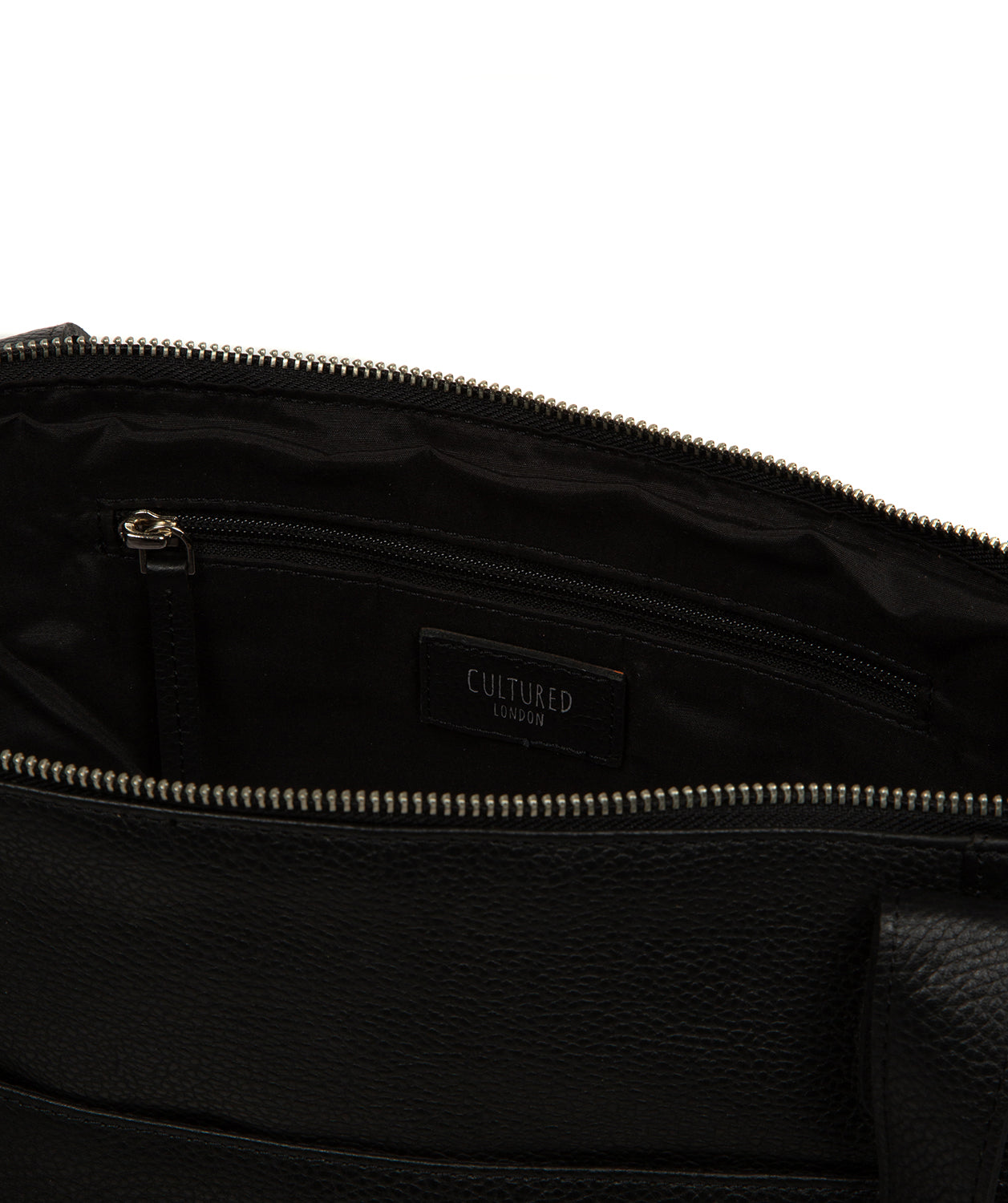 'Marina' Black Leather Tote Bag