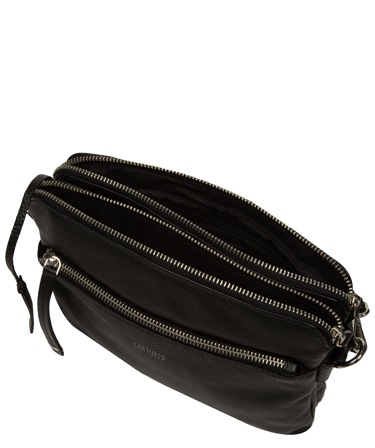 Interior slip pocket and zipped pocket organisation