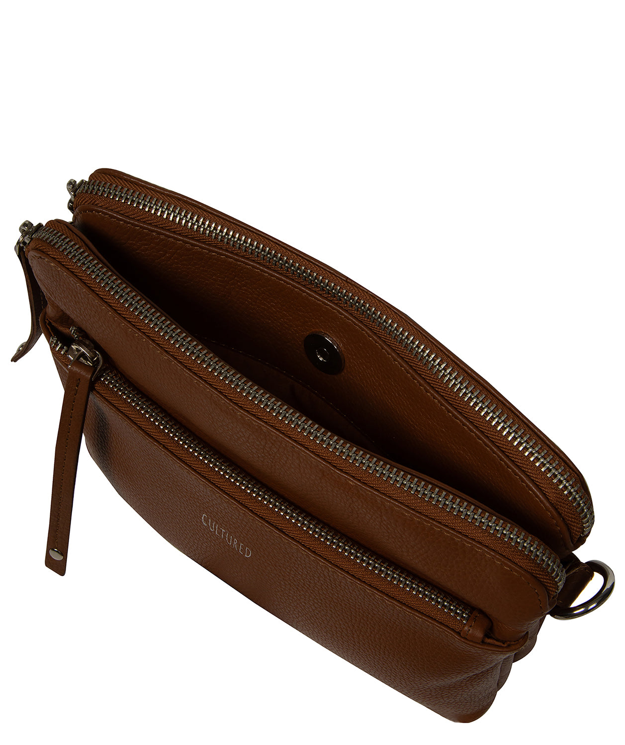 'Celia' Rich Tan Leather Cross Body Bag