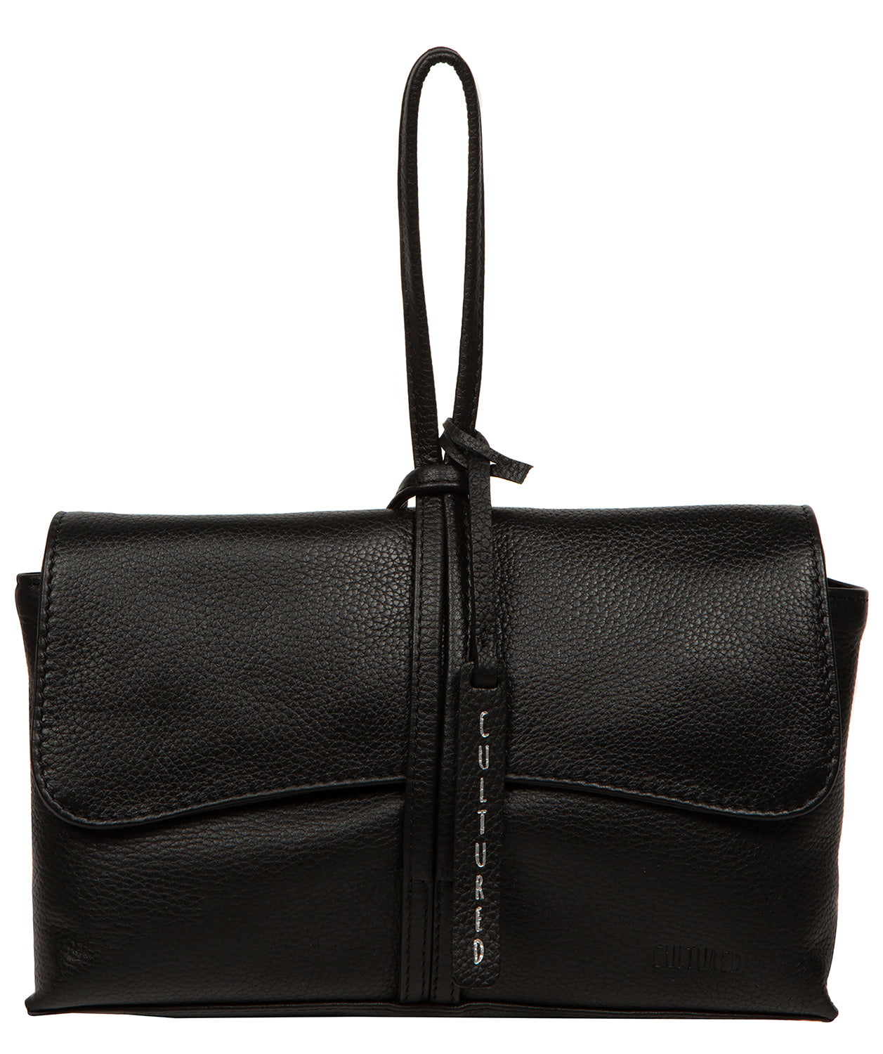 'Nerissa' Black Leather Mini Clutch Bag
