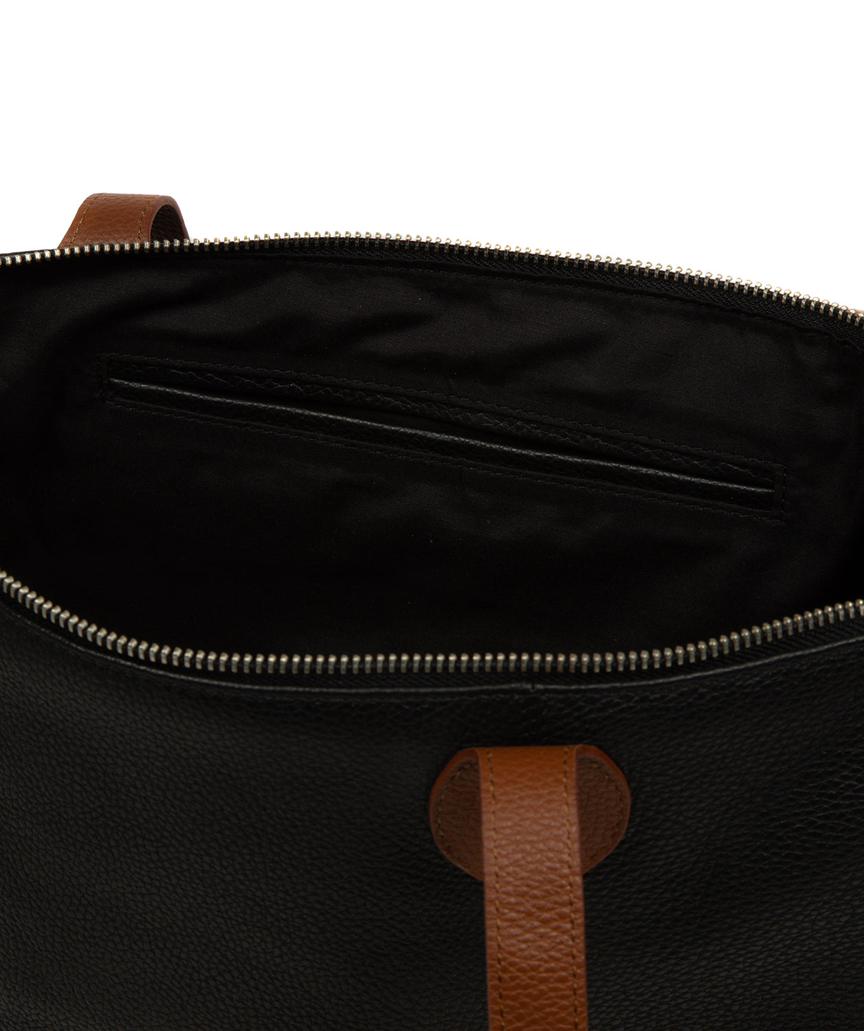 'Solange' Black & Rich Tan Leather Tote Bag