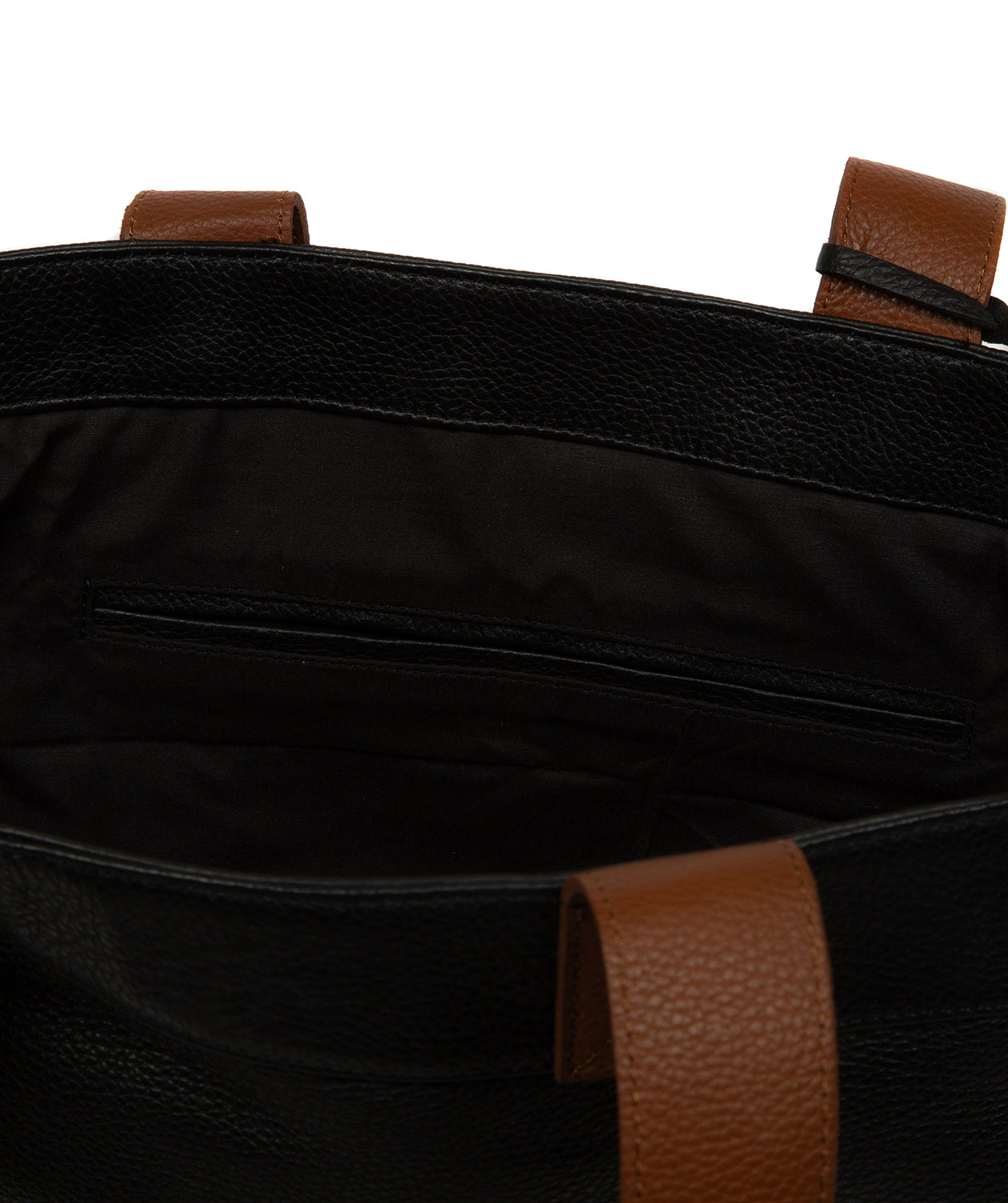 'Gisella' Black & Rich Tan Leather Tote Bag