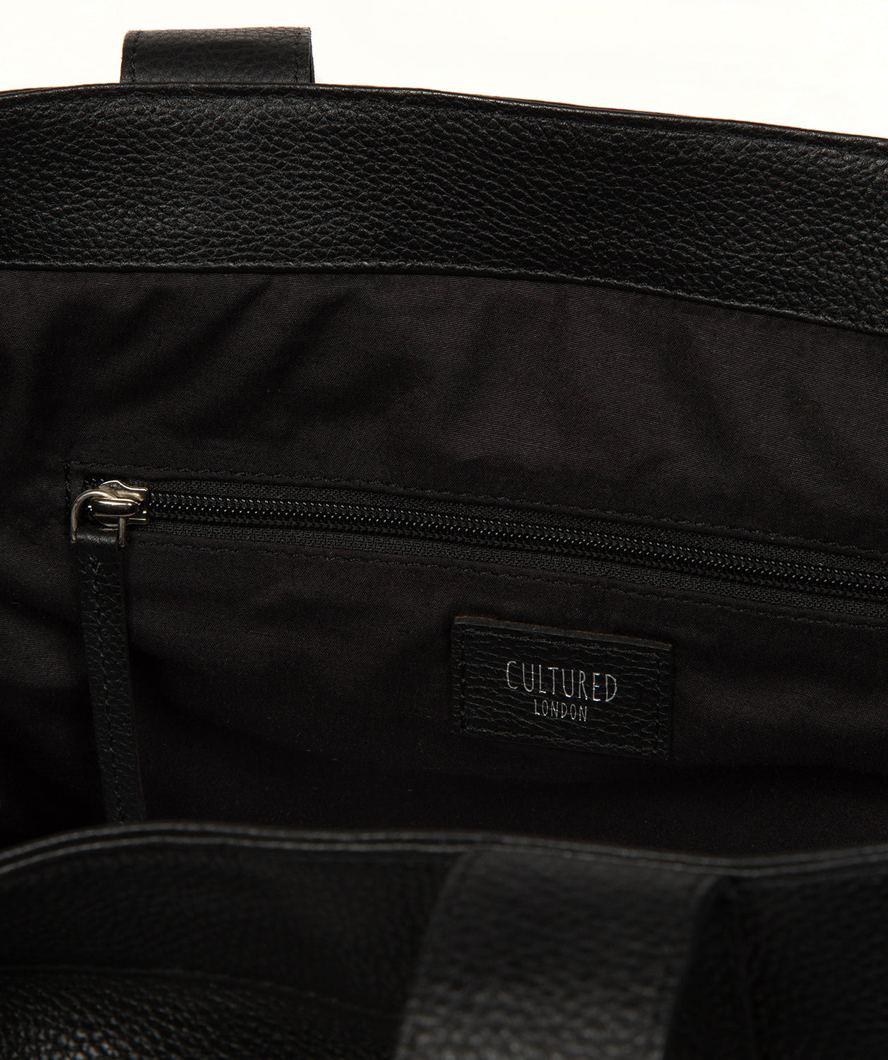 'Gisella' Black Leather Tote Bag