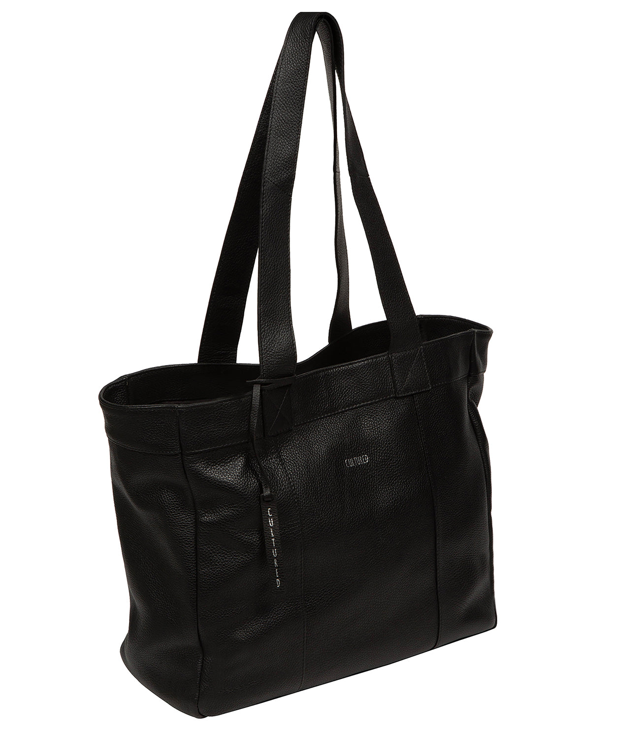 'Gisella' Black Leather Tote Bag