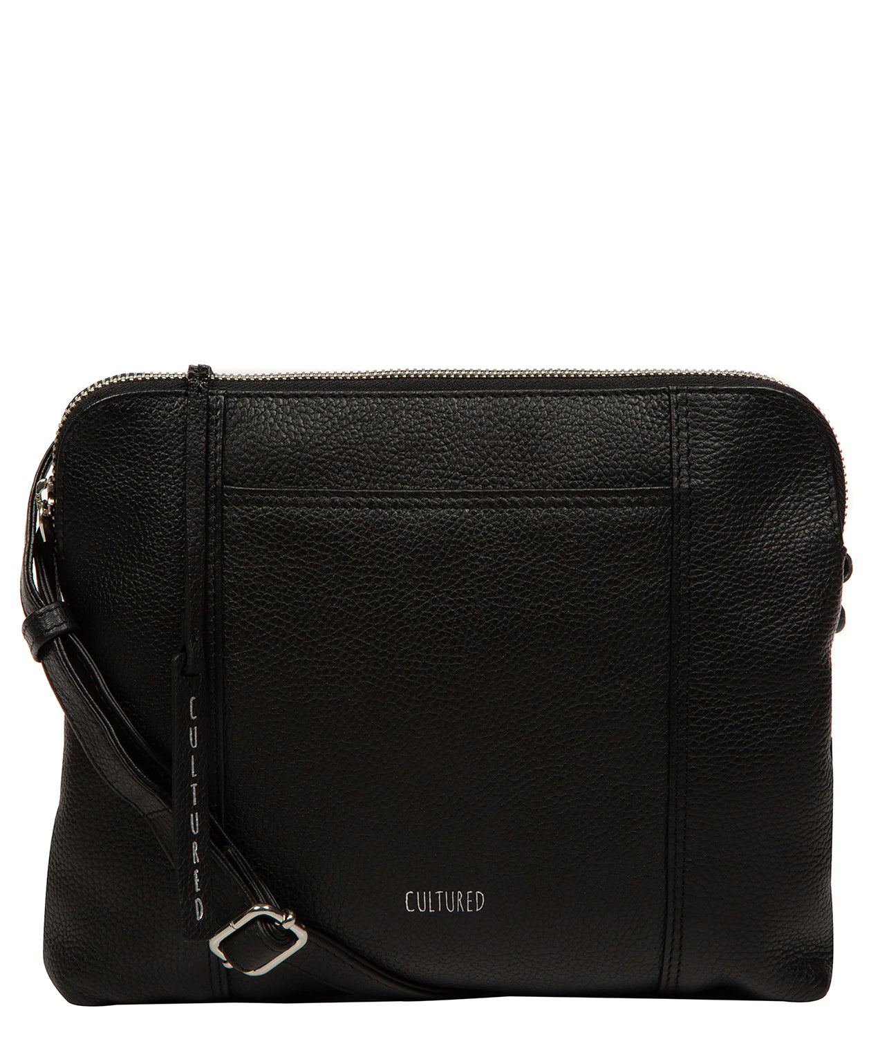 'Celina' Black Leather Cross Body Bag