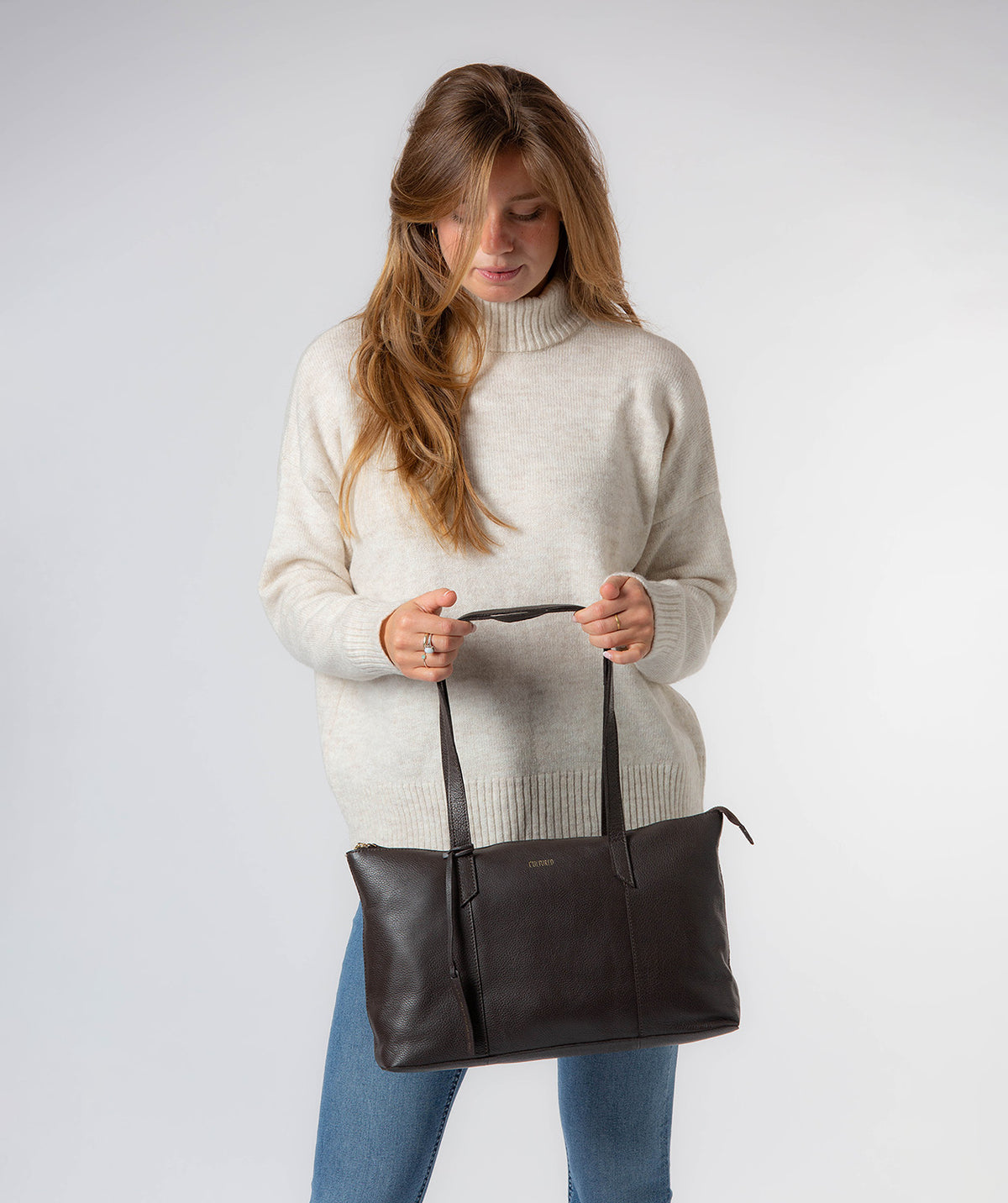 'Marlowe' Espresso Leather Tote Bag