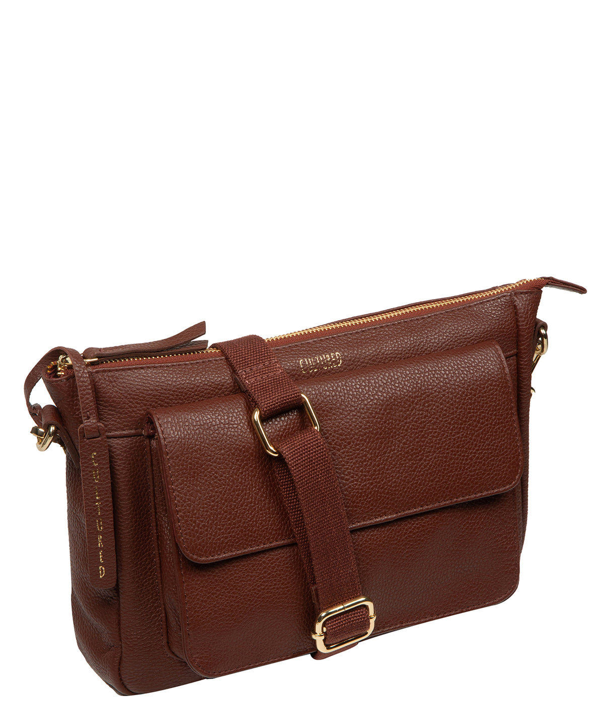 Detachable canvas strap with gold metal fittings
