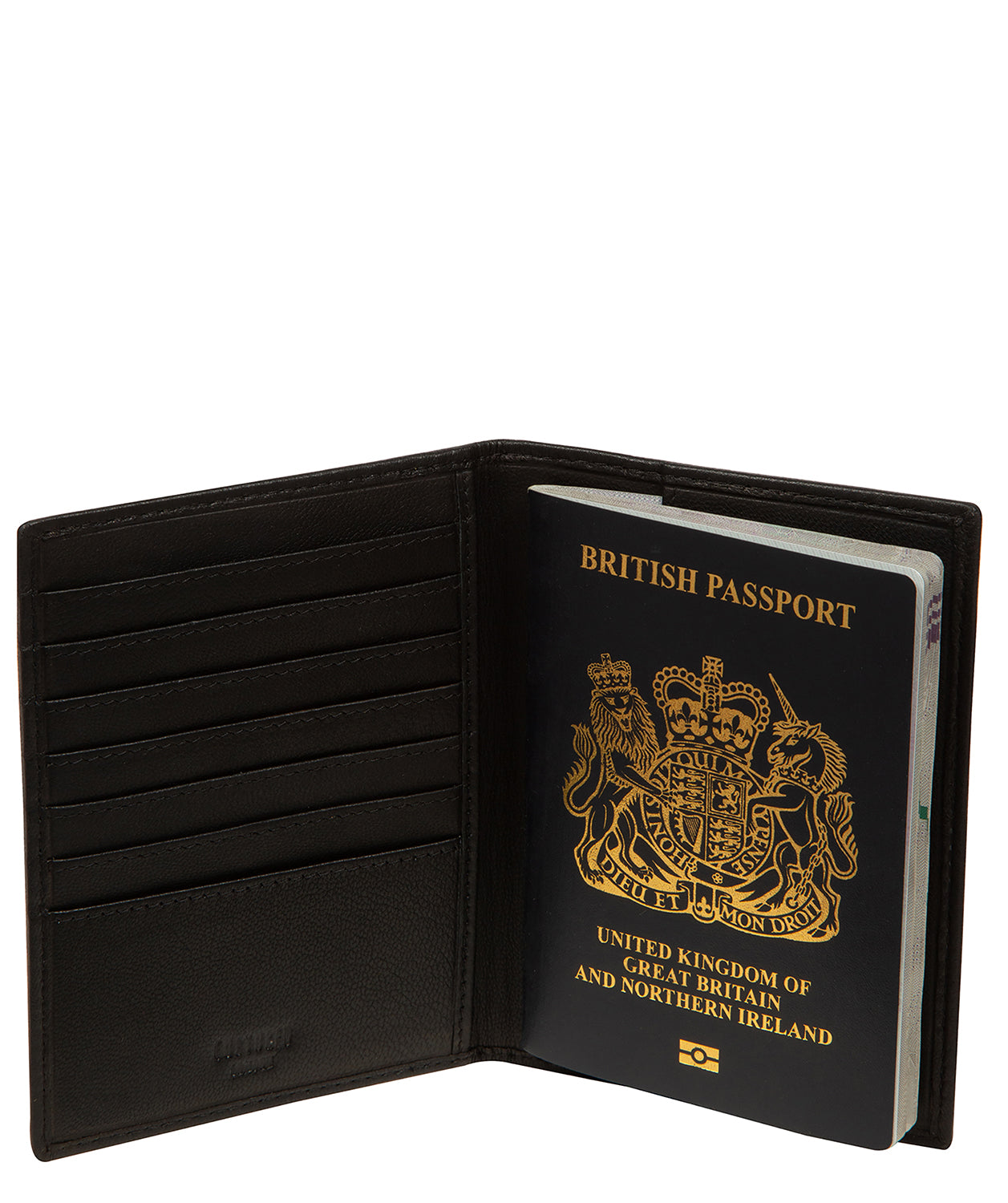 'Thomas' Black Leather Passport Holder