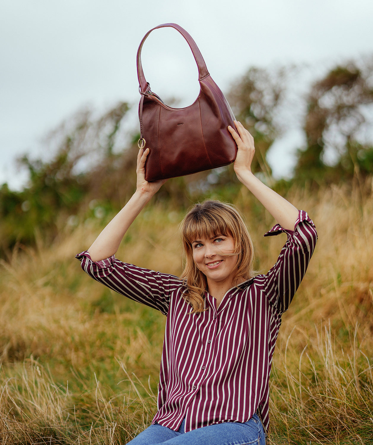 'Candy' Conker Brown Leather Handbag