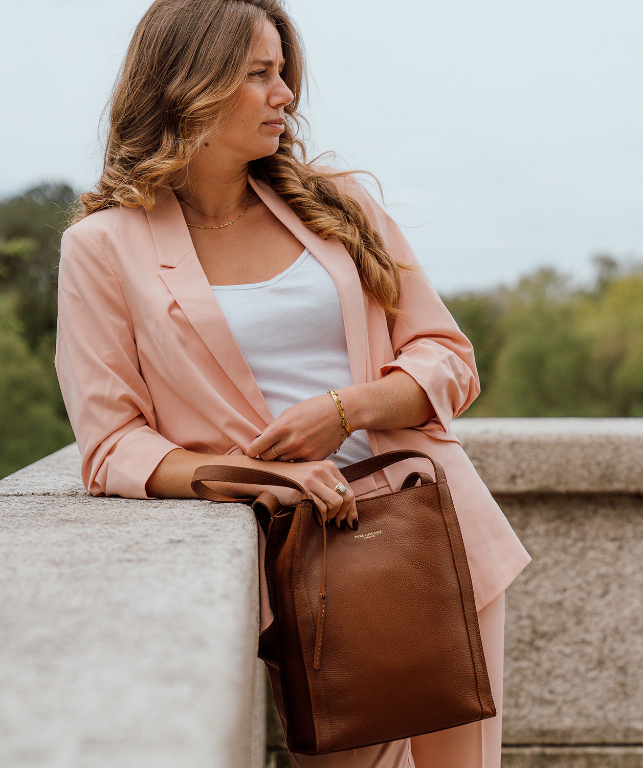 'Brighton' Tan Leather Shopper Bag