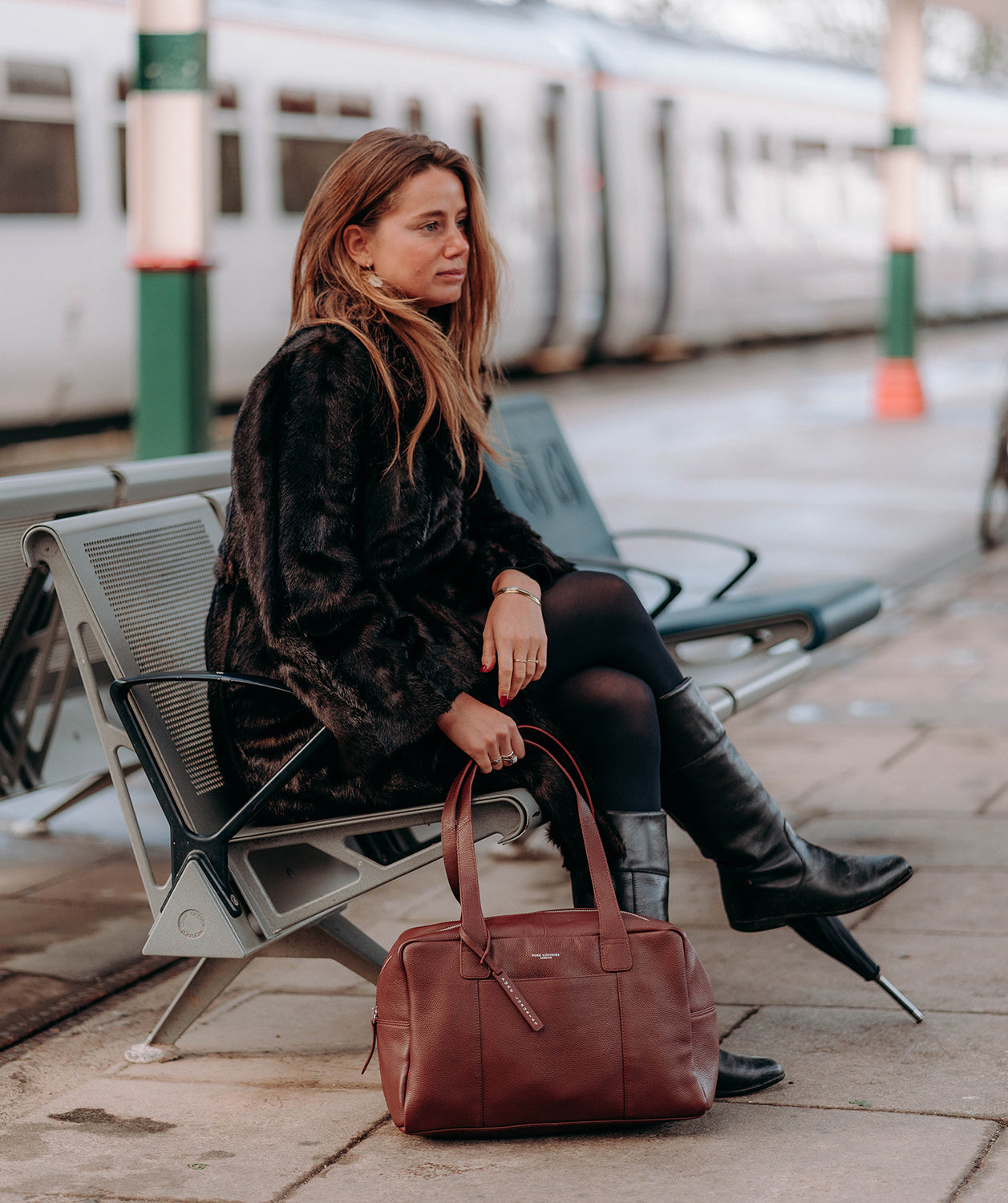 'Airgo' 'Free on Board' Chestnut Leather Cabin Bag
