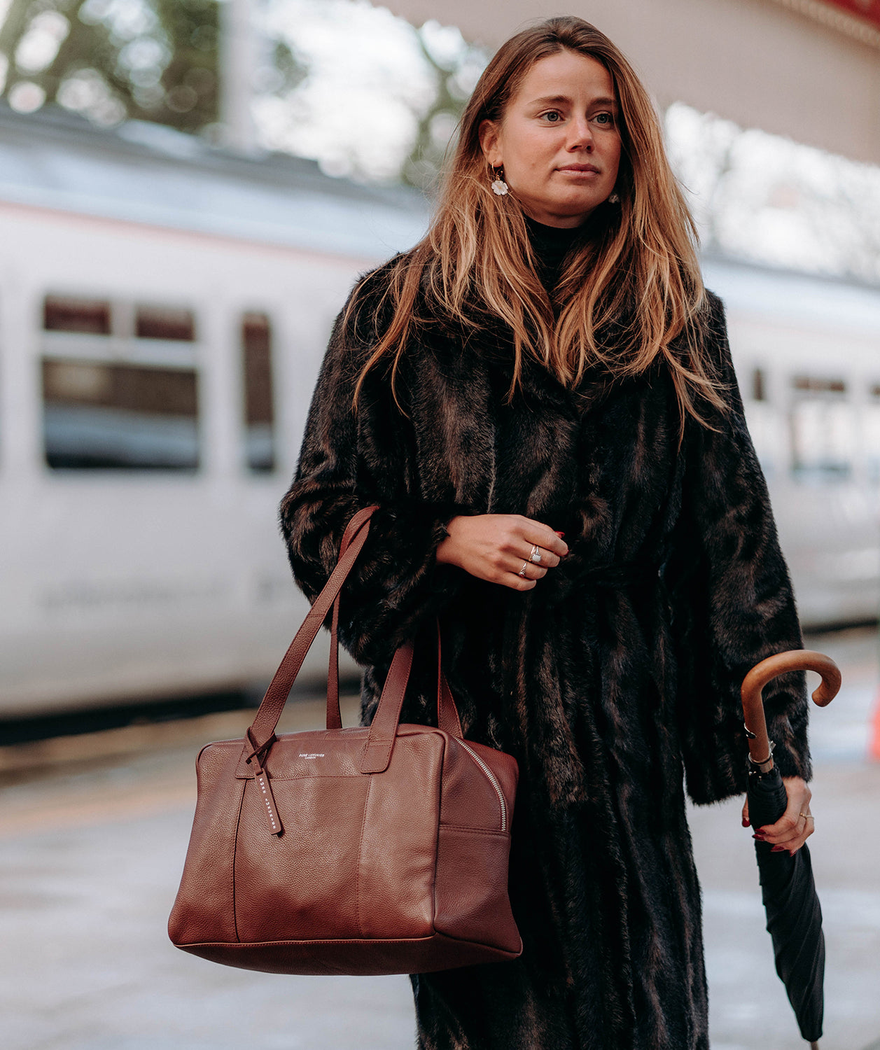 'Airgo' 'Free on Board' Chestnut Leather Cabin Bag