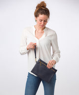 Pure Luxuries Classic Collection Bags: 'Chalfont' Navy Leather Clutch Bag