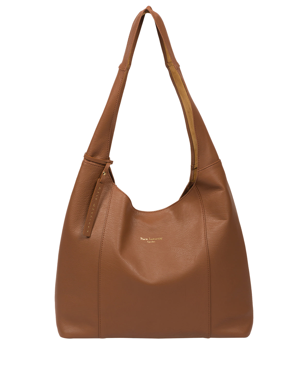 Pure Luxuries London Bags: 'Nina' Dark Tan Leather Shoulder Bag
