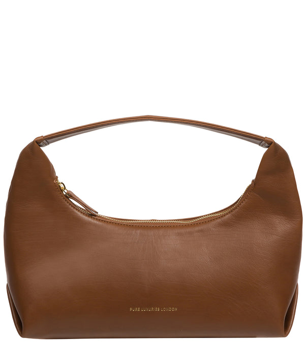 Pure Luxuries Knightsbridge Collection Bags: 'Reese' Chestnut Leather Grab Bag