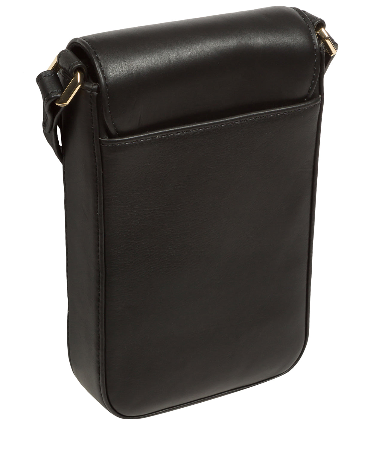 Pure Luxuries Knightsbridge Collection Bags: 'Selena' Black Leather Cross Body Phone Bag
