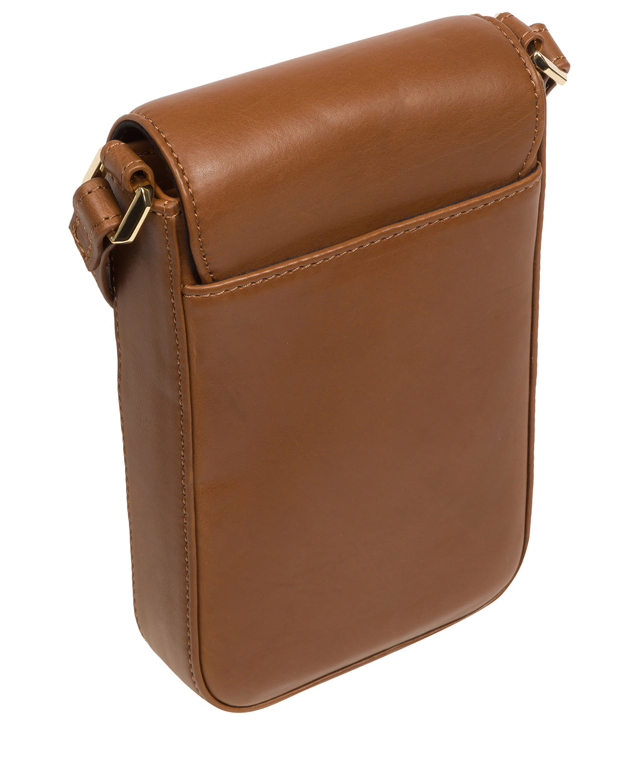 Pure Luxuries Knightsbridge Collection Bags: 'Selena' Chestnut Leather Cross Body Phone Bag