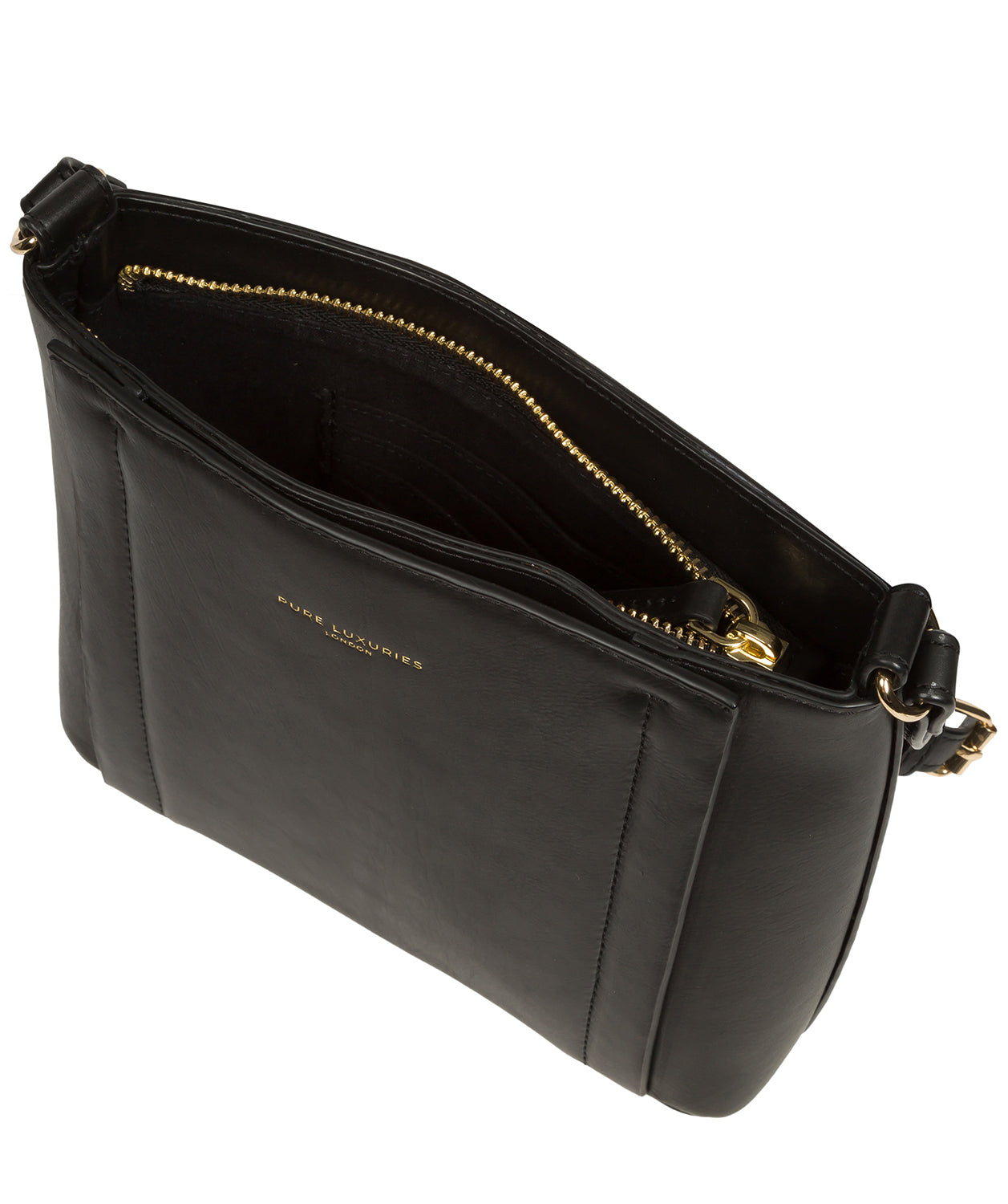 Pure Luxuries Knightsbridge Collection Bags: 'Kali' Black Leather Cross Body Bag