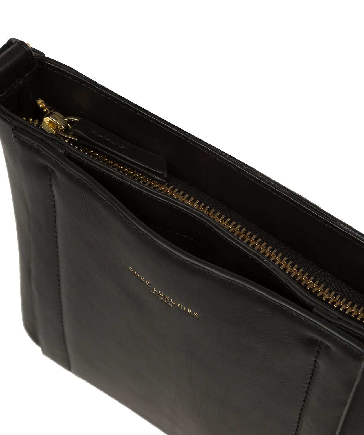 Pure Luxuries Knightsbridge Collection Bags: 'Kali' Black Leather Cross Body Bag