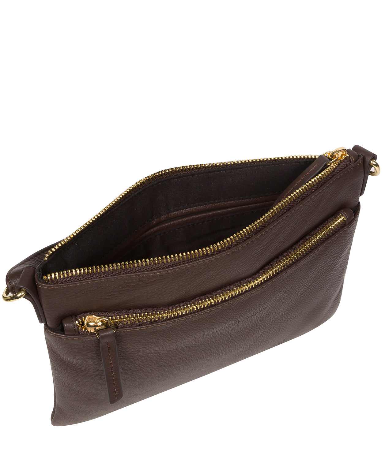 Pure Luxuries Marylebone Collection Bags: 'Hannah' Hot Fudge Nappa Leather Cross Body Bag