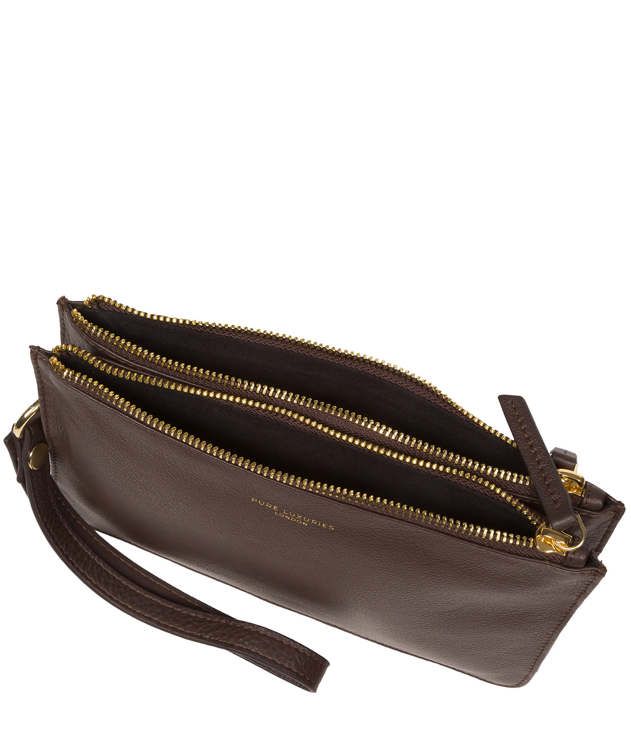 Pure Luxuries Marylebone Collection Bags: 'Addison' Hot Fudge Nappa Leather Clutch Bag