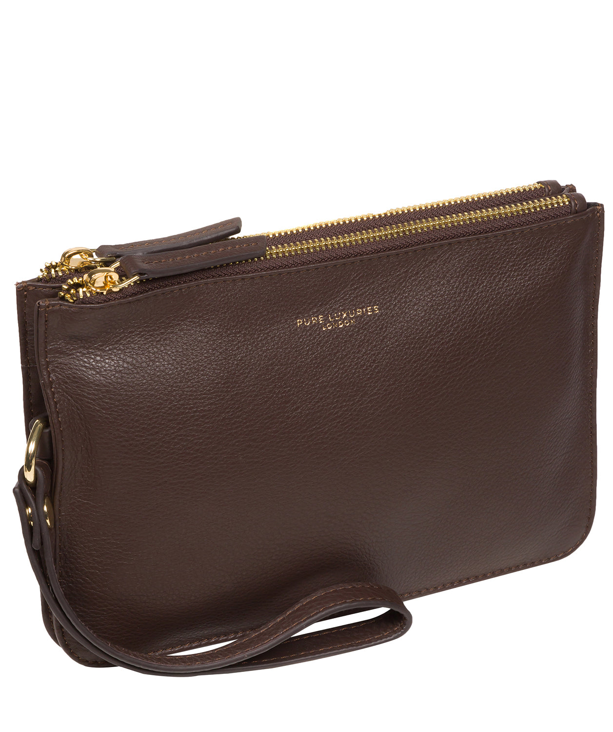 Pure Luxuries Marylebone Collection Bags: 'Addison' Hot Fudge Nappa Leather Clutch Bag