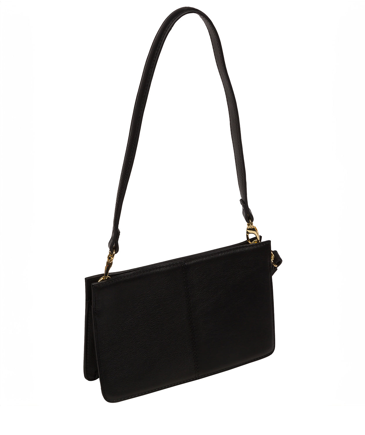 'Layla' Black Nappa Leather Clutch Phone Bag