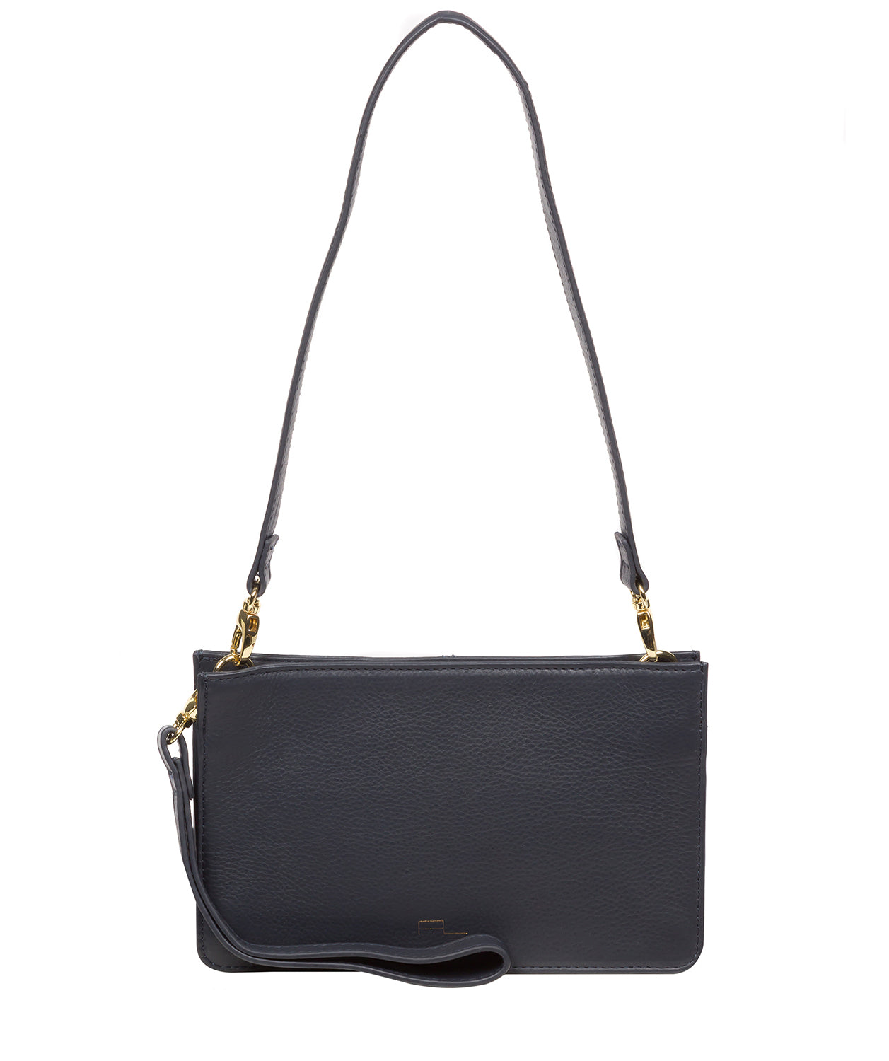 Pure Luxuries Marylebone Collection Bags: 'Layla' Navy Nappa Leather Grab Clutch Bag