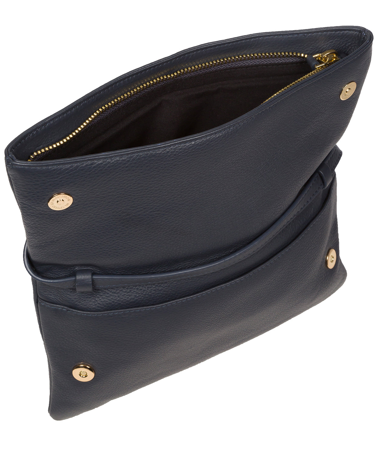 Pure Luxuries Marylebone Collection Bags: 'Selene' Navy Nappa Leather Cross Body Clutch Bag