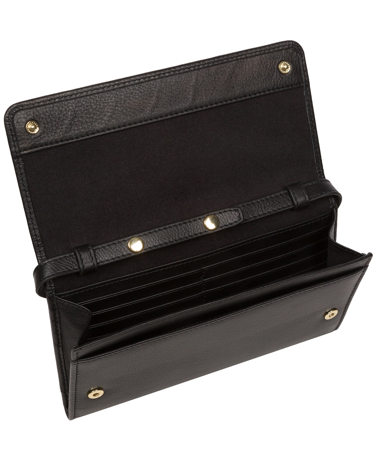 Pure Luxuries London #product-type#: 'Saffron' Black Nappa Leather Cross Body Clutch Bag