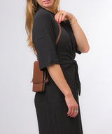 Pure Luxuries Marylebone Collection Bags: 'Audrey' Dark Tan Nappa Leather Cross Body Clutch Bag